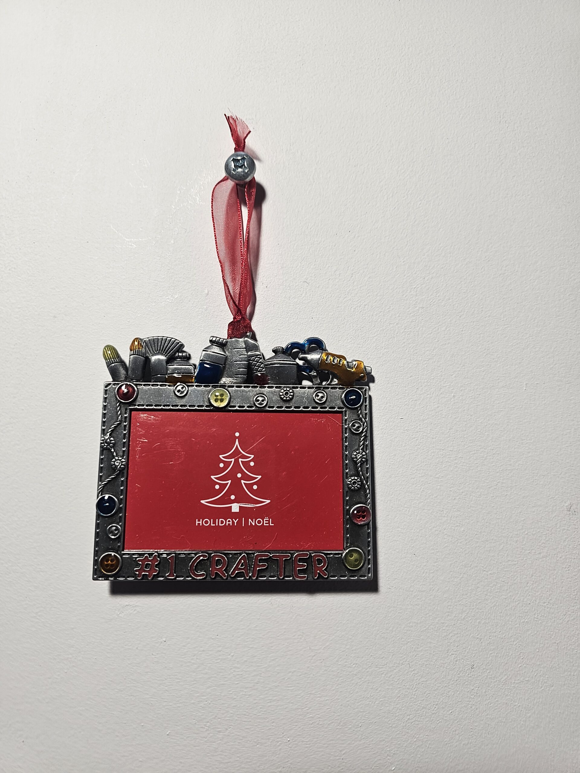 Holiday Noel #1 Crafter Ornament with Red Ribbon - product image 1