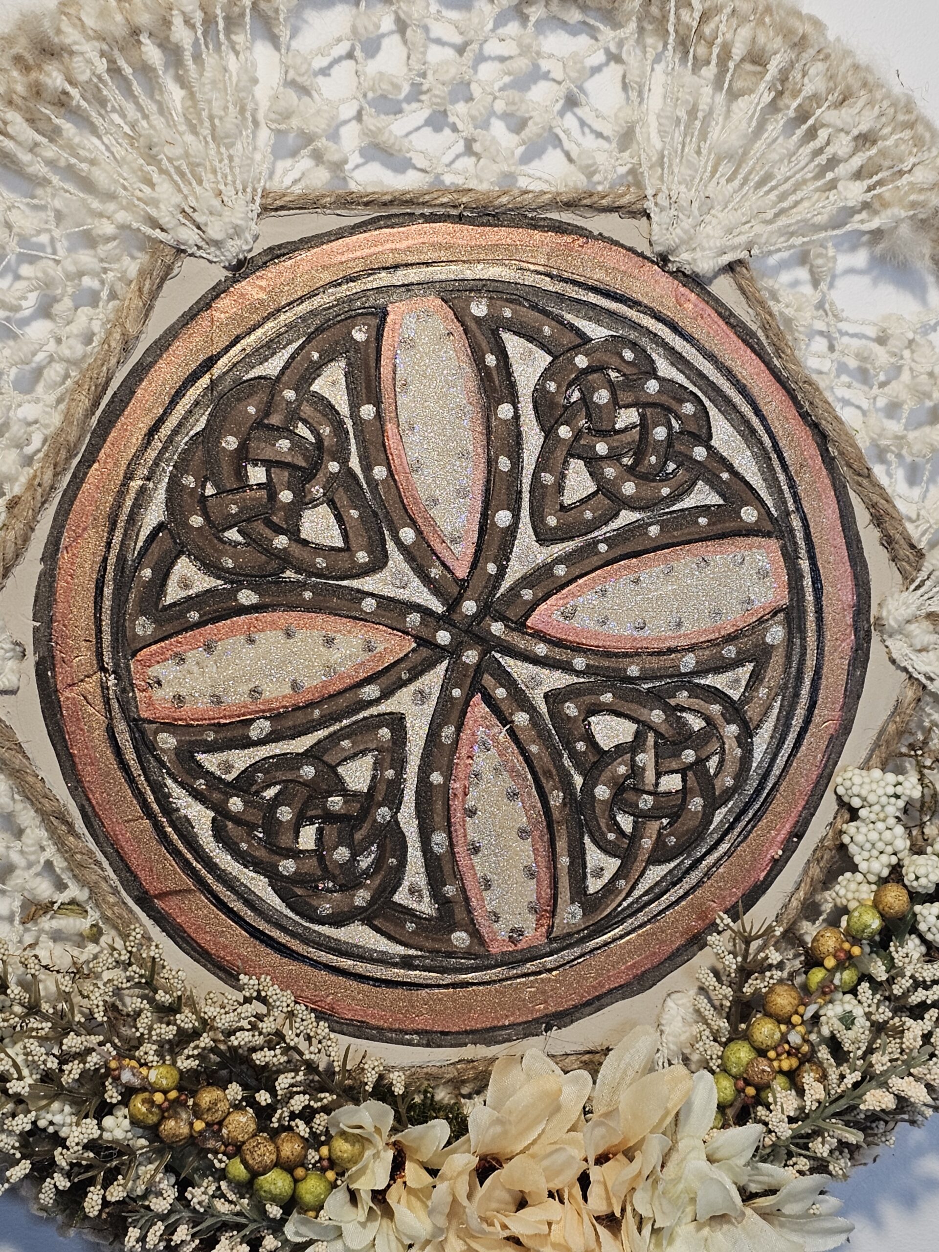 Handcrafted Bohemian Wall Hanging with Celtic Design - product image 4