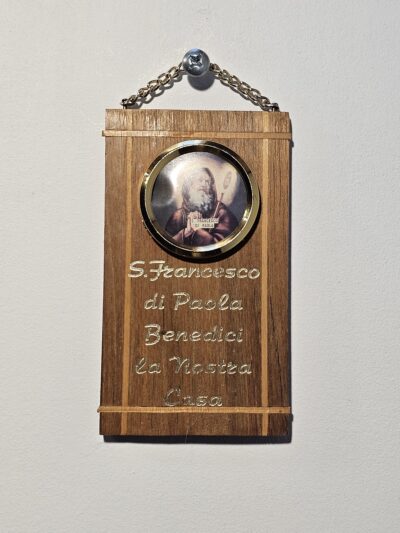 St. Francesco di Paola Wooden Wall Plaque with Chain - product image 1