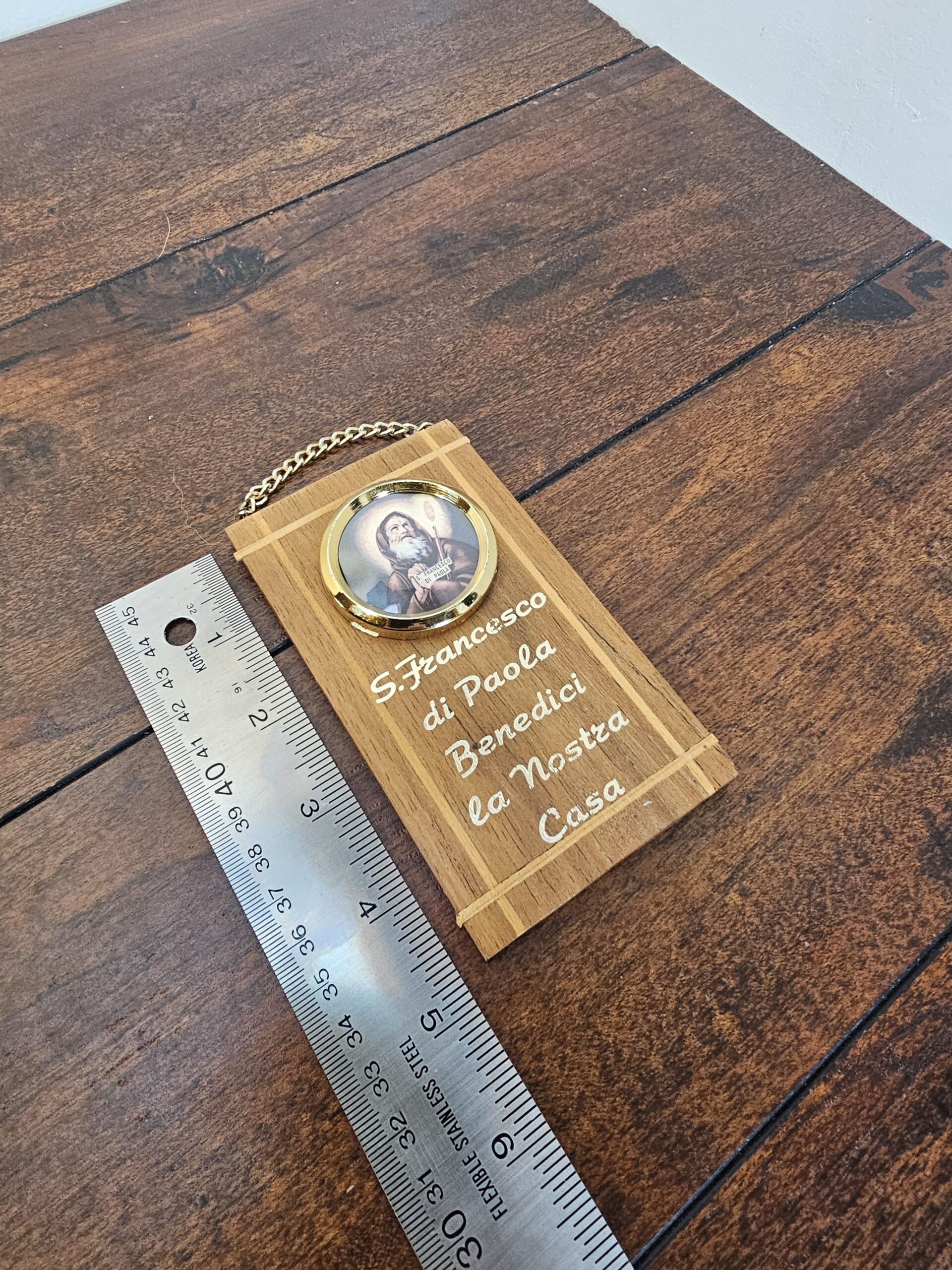 St. Francesco di Paola Wooden Wall Plaque with Chain - product image 4