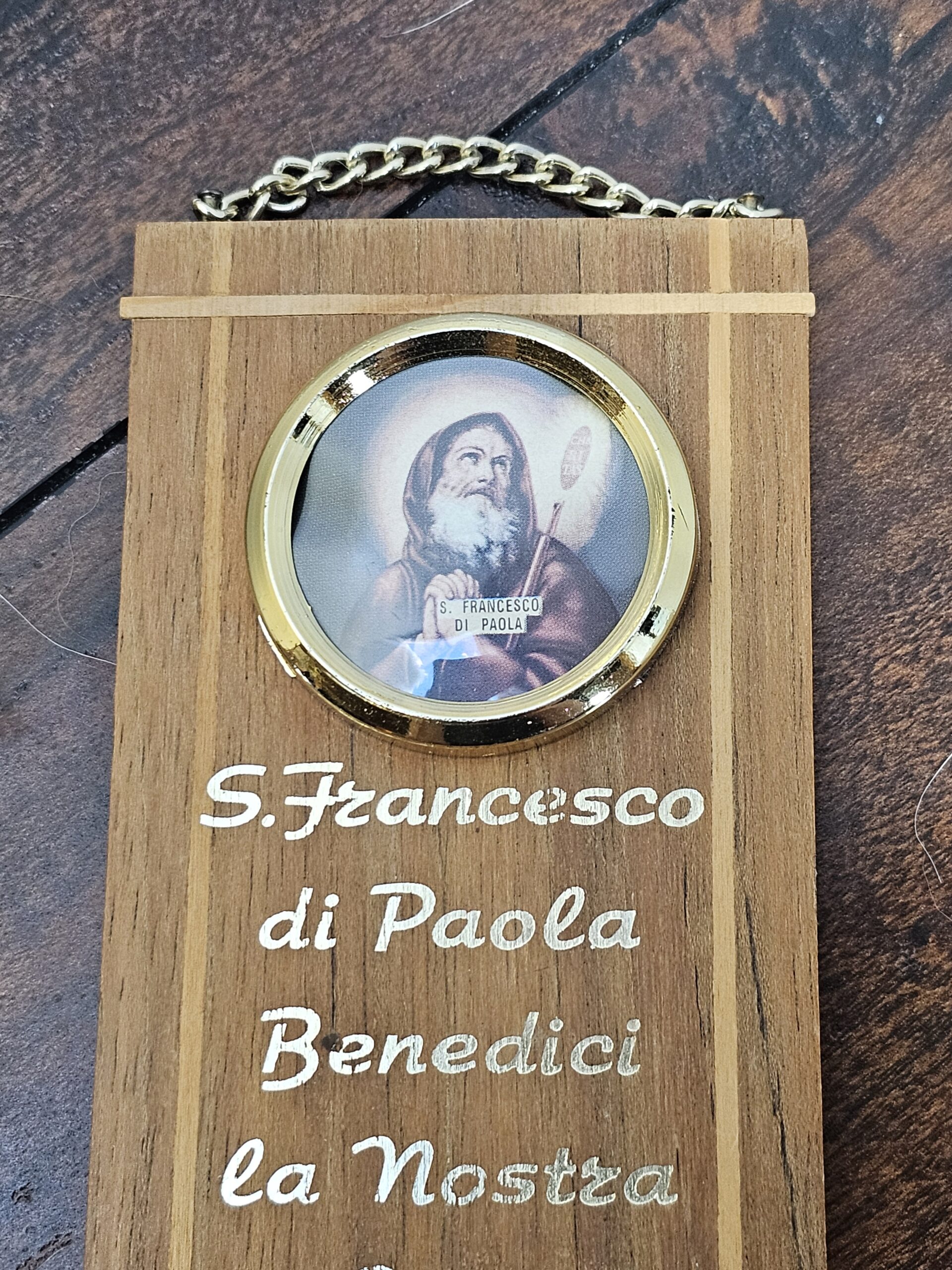 St. Francesco di Paola Wooden Wall Plaque with Chain - product image 5