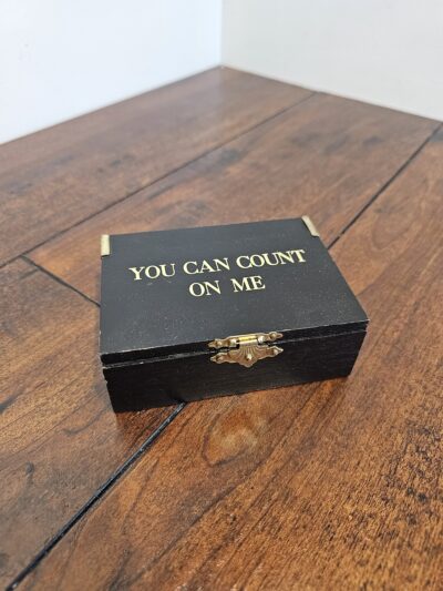 Black Wooden Box with Miniature Abacus and Inspirational Quote - product image 1