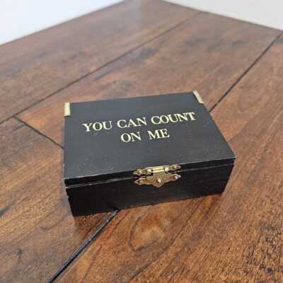 Black Wooden Box with Miniature Abacus and Inspirational Quote - product image 1