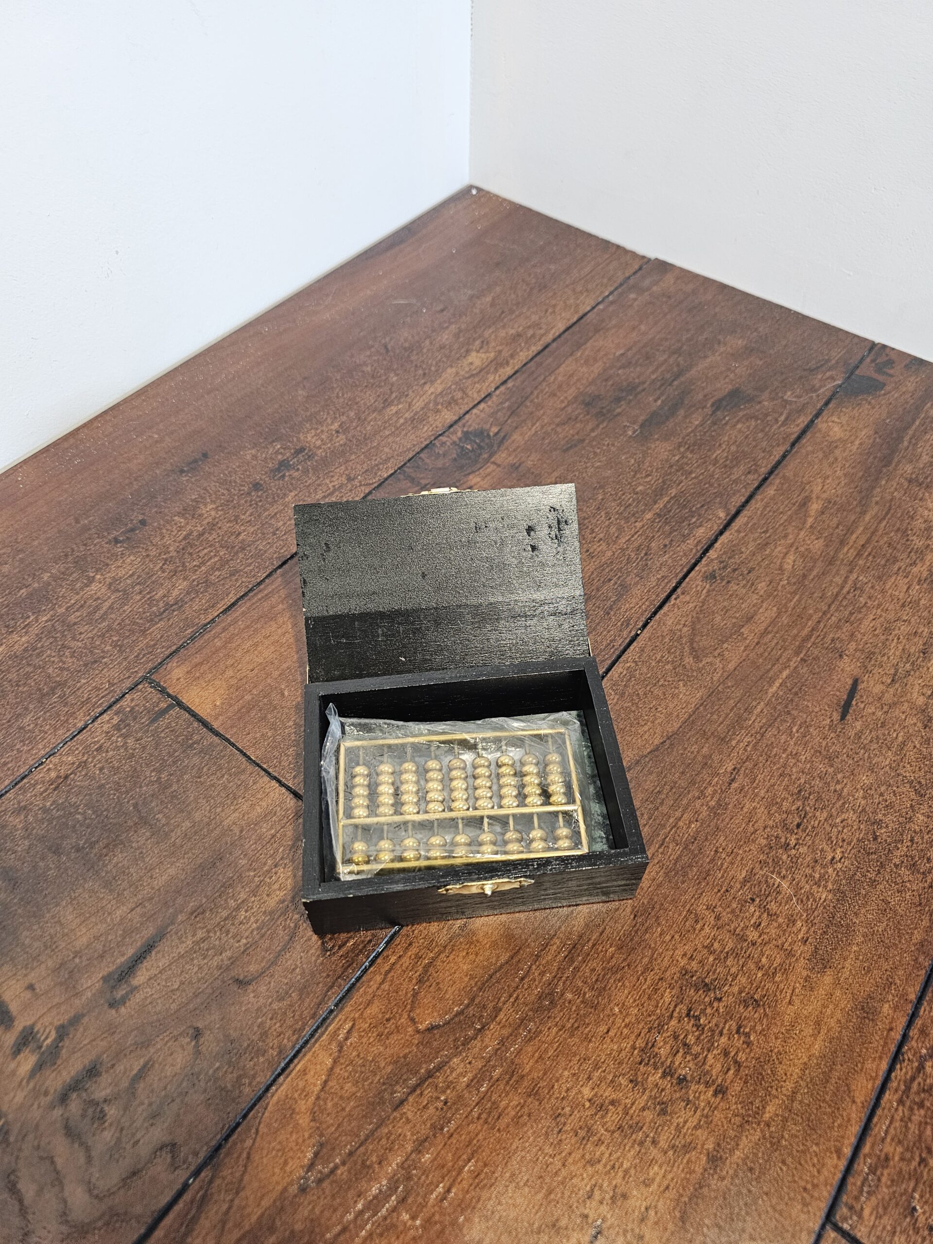 Black Wooden Box with Miniature Abacus and Inspirational Quote - product image 2