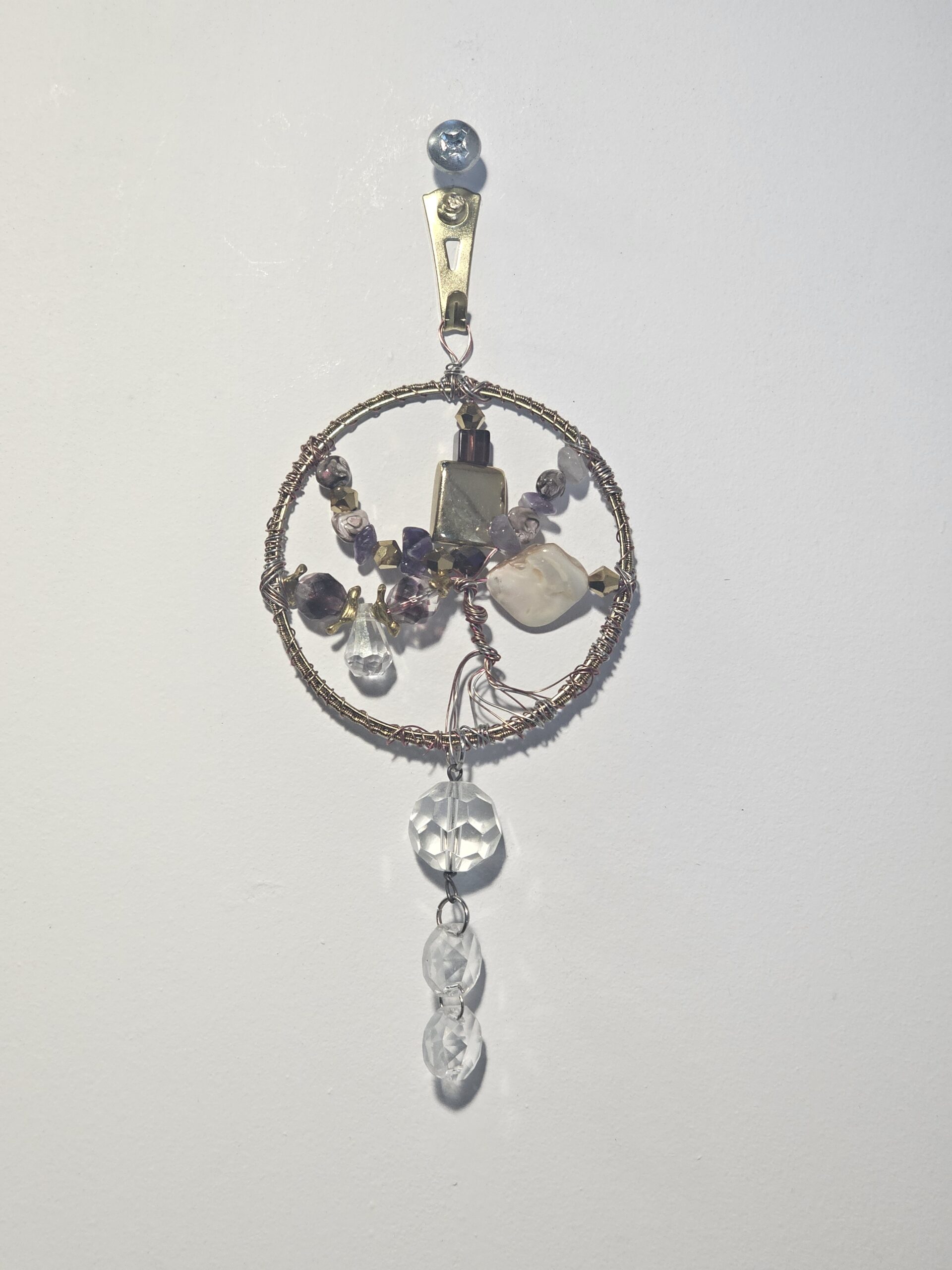 Handcrafted Wire Wrapped Gemstone Suncatcher with Beads - product image 2