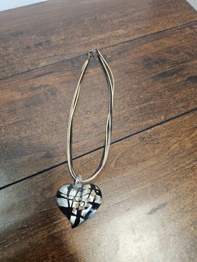 Handcrafted Glass Heart Pendant Necklace Multicolor - product image 1