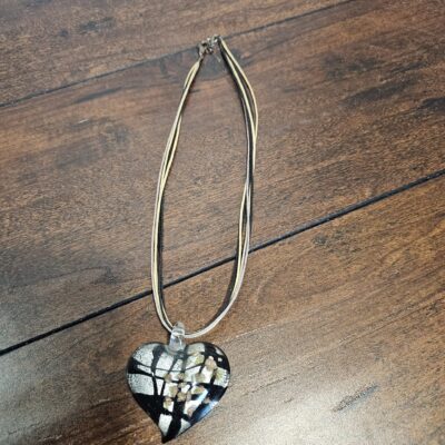 Handcrafted Glass Heart Pendant Necklace Multicolor - product image 1