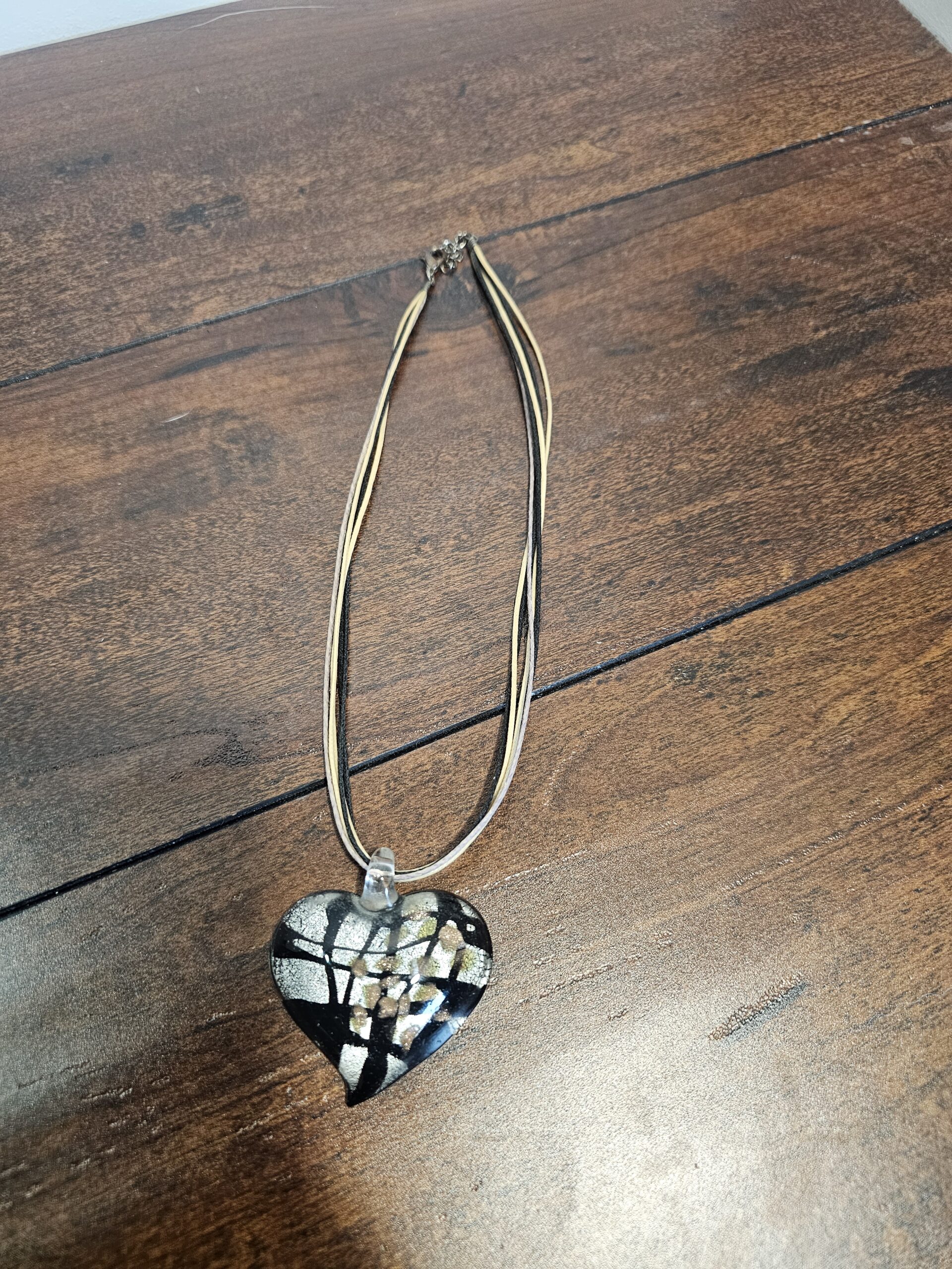 Handcrafted Glass Heart Pendant Necklace Multicolor - product image 1