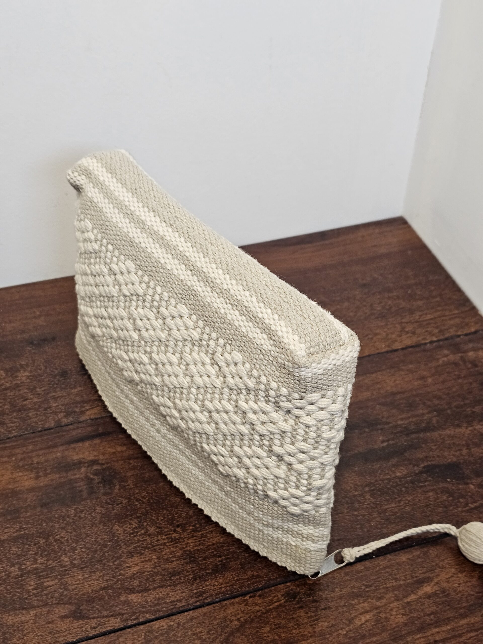 Handwoven Cream Cotton Clutch with Tassel Accent - product image 4