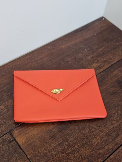 Ipsy Red Envelope Clutch with Gold Lip Detail - product image 1