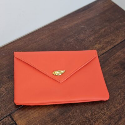 Ipsy Red Envelope Clutch with Gold Lip Detail - product image 1