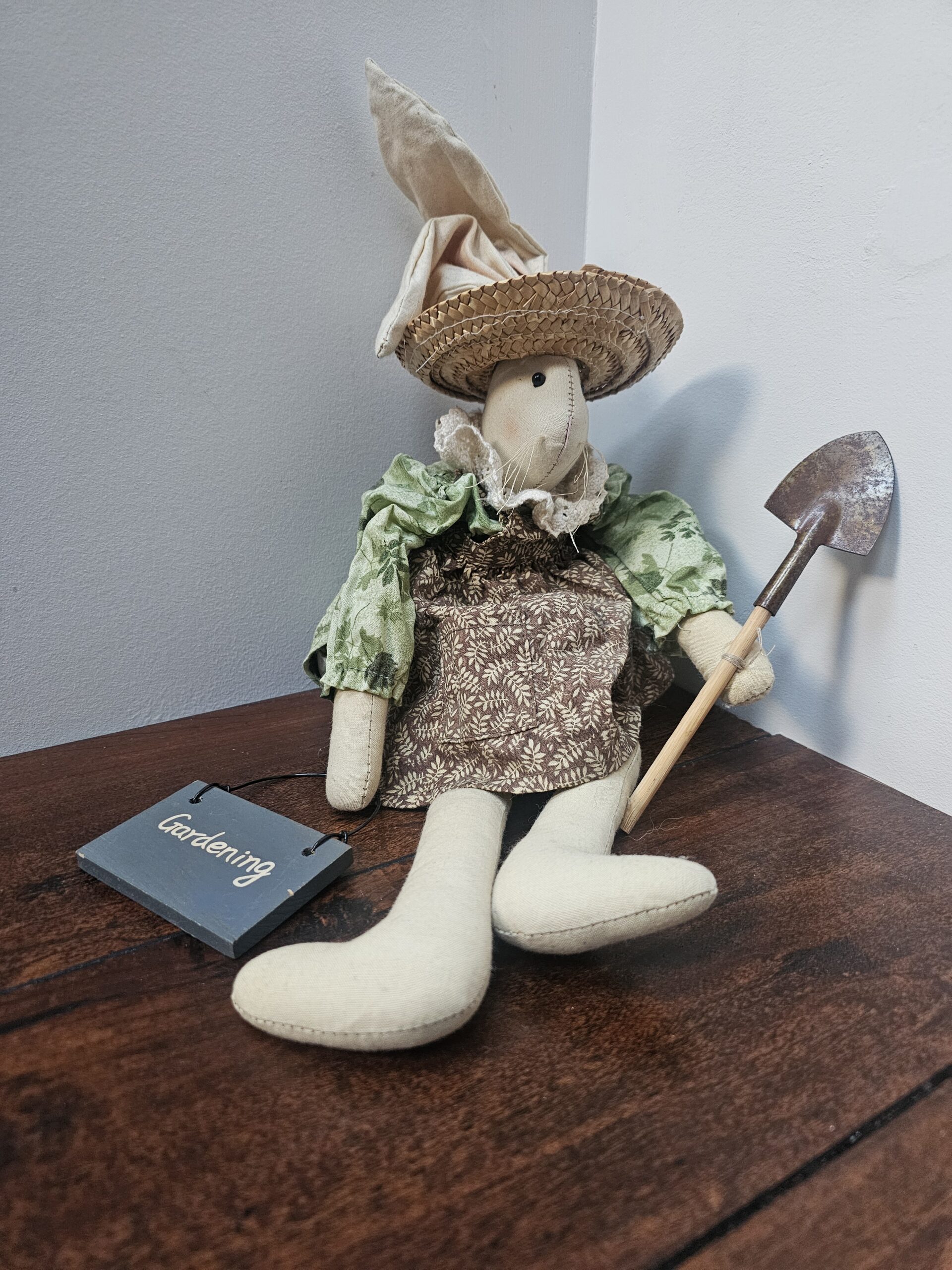 Miss Ellie's Collection Gardening Rabbit Doll with Shovel - product image 1