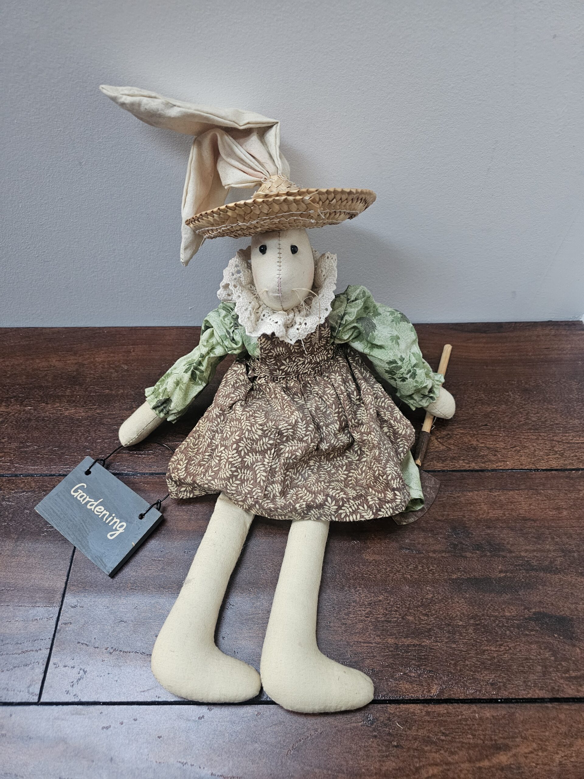 Miss Ellie's Collection Gardening Rabbit Doll with Shovel - product image 2