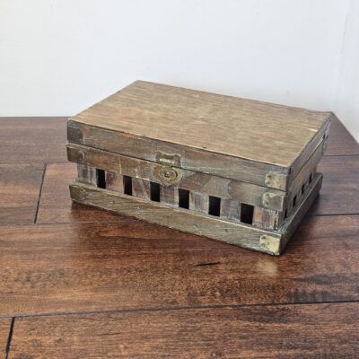 Vintage Wooden Storage Box with Brass Latch - product image 1