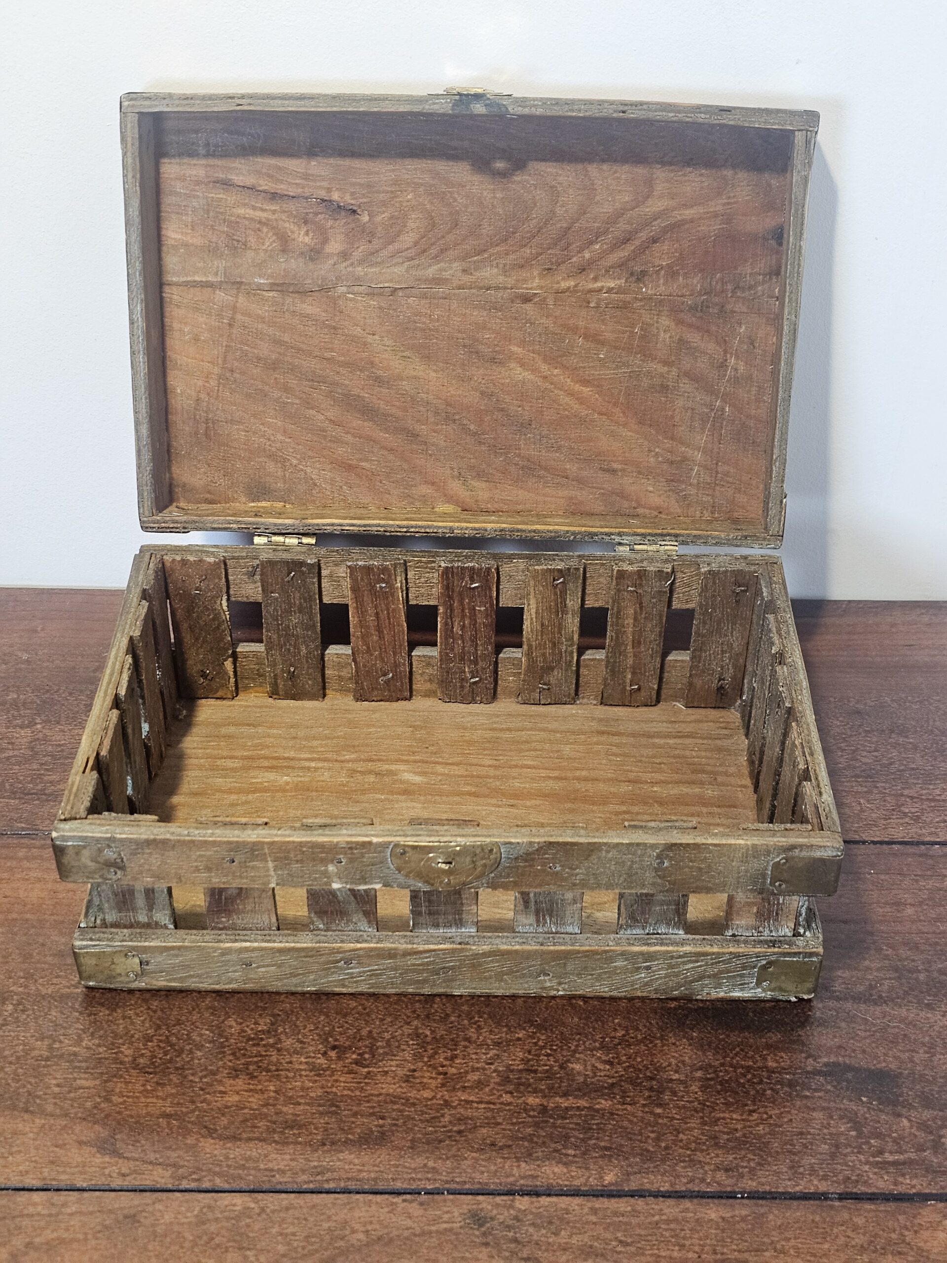 Vintage Wooden Storage Box with Brass Latch - product image 5