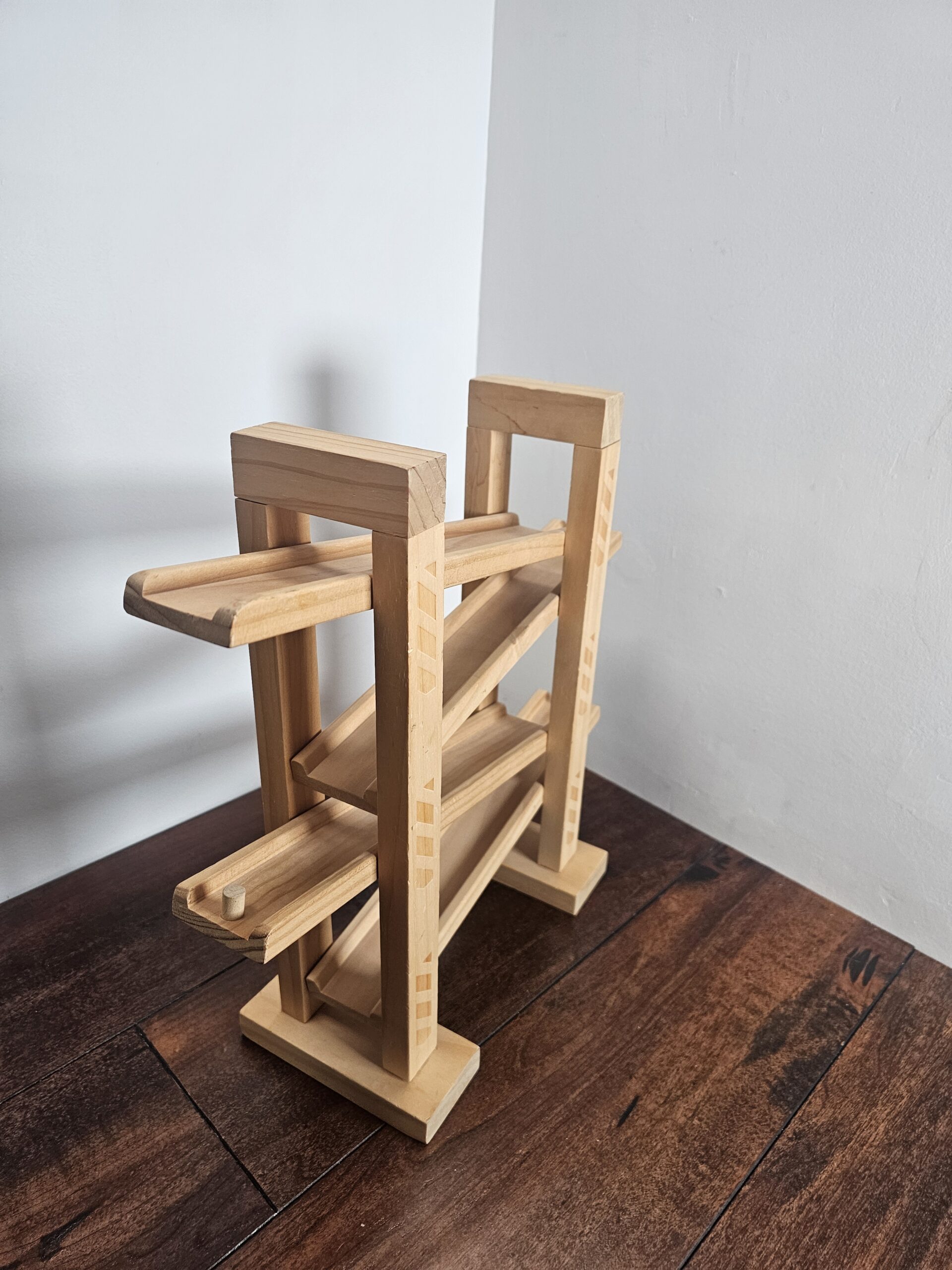 Wooden Marble Run Toy Track with Ruler - product image 2