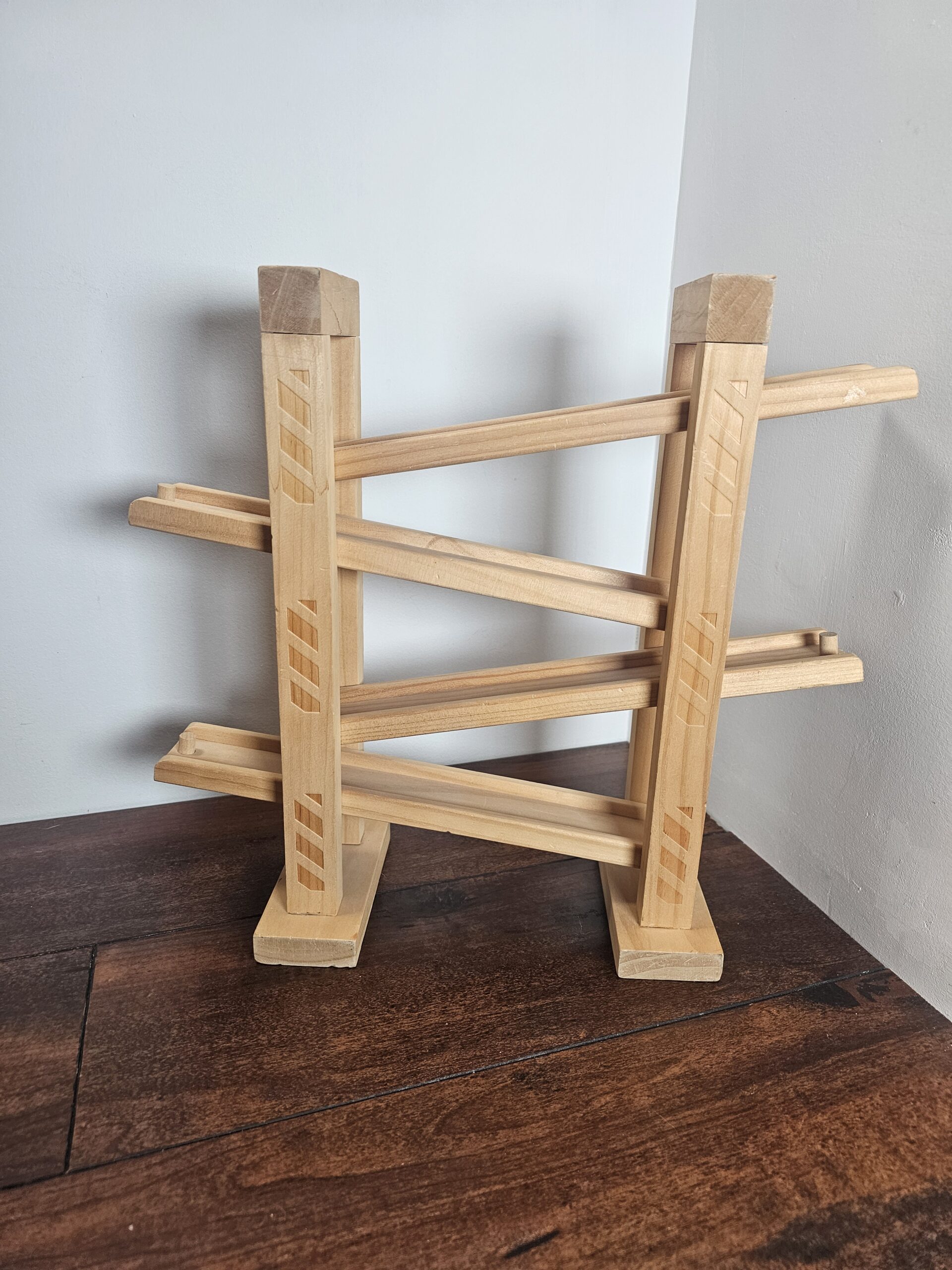 Wooden Marble Run Toy Track with Ruler - product image 3