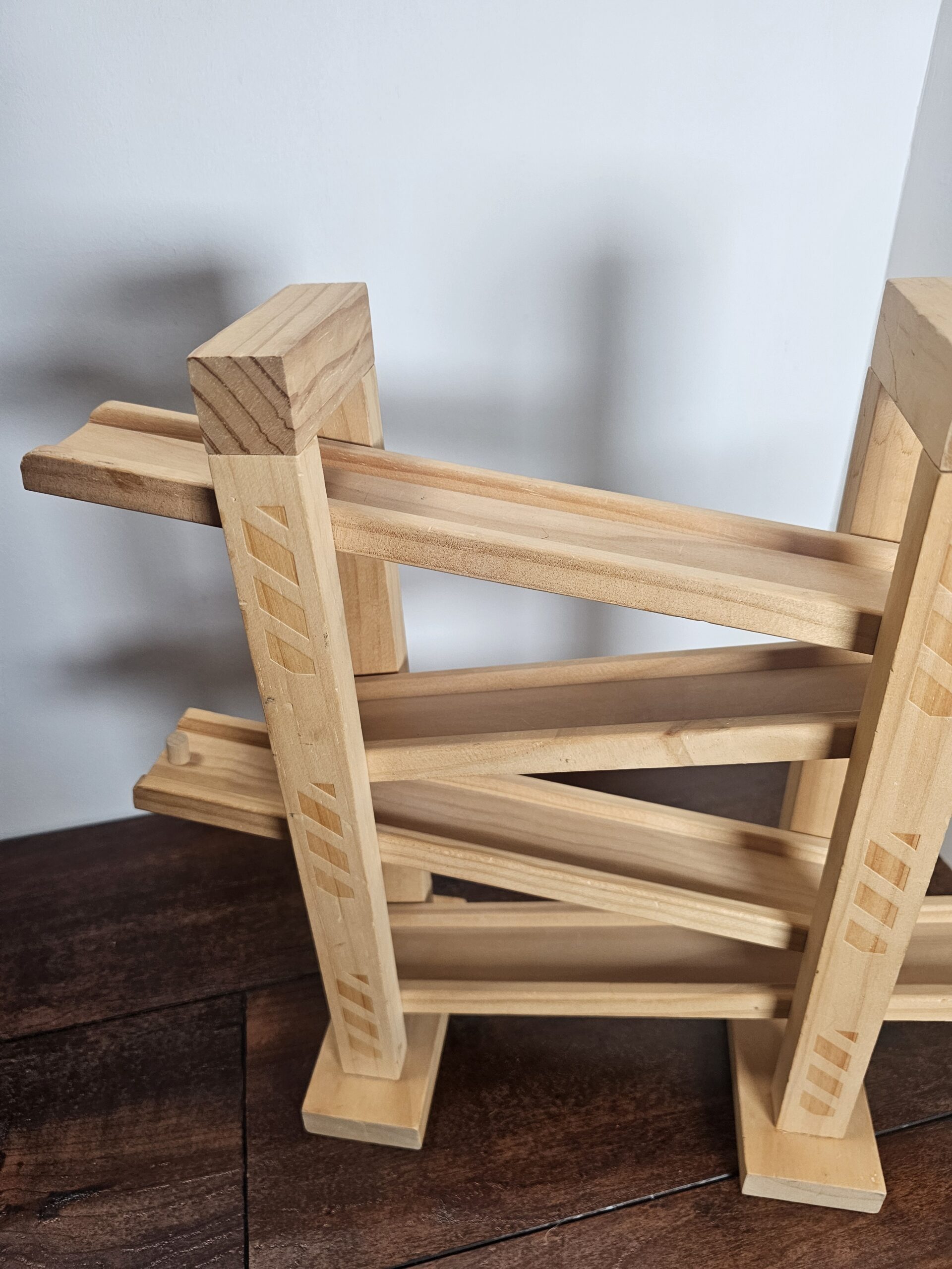 Wooden Marble Run Toy Track with Ruler - product image 5