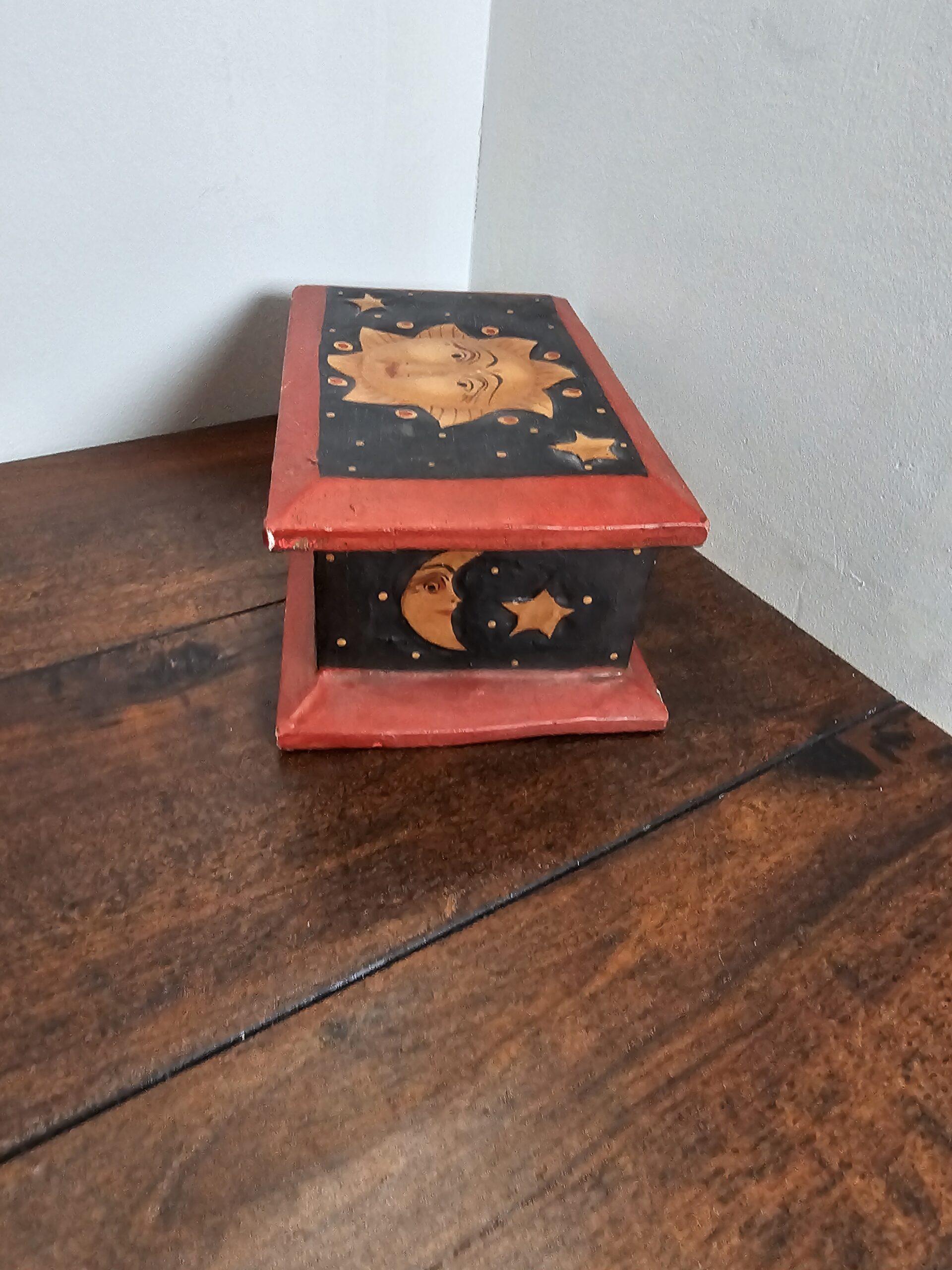 Handcrafted Wooden Sun and Moon Decorative Box - product image 4