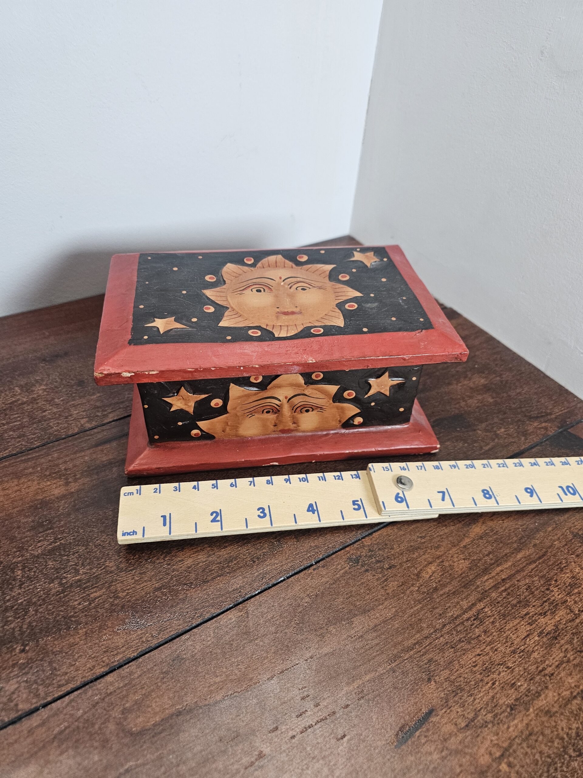 Handcrafted Wooden Sun and Moon Decorative Box - product image 5