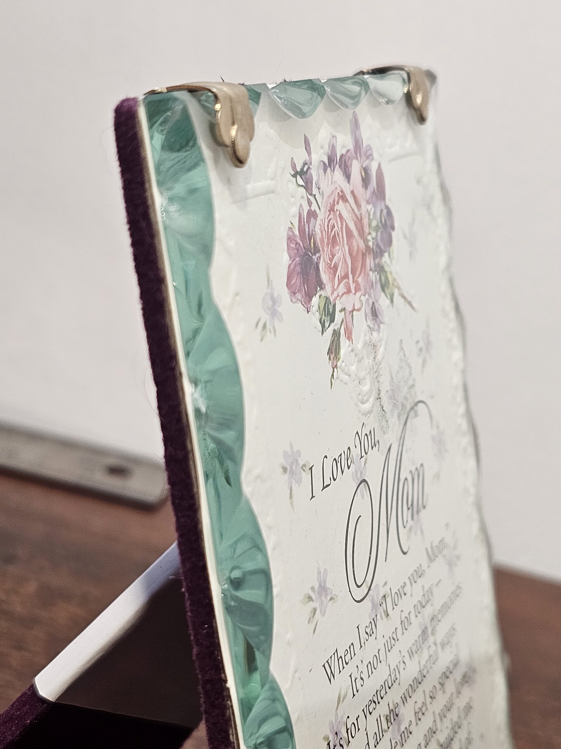 Crystal Inspirations I Love You Mom Plaque with Floral Design - product image 5