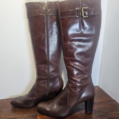 Enzo Angiolini Women's Brown Leather Knee-High Boots Size 9M - product image 1