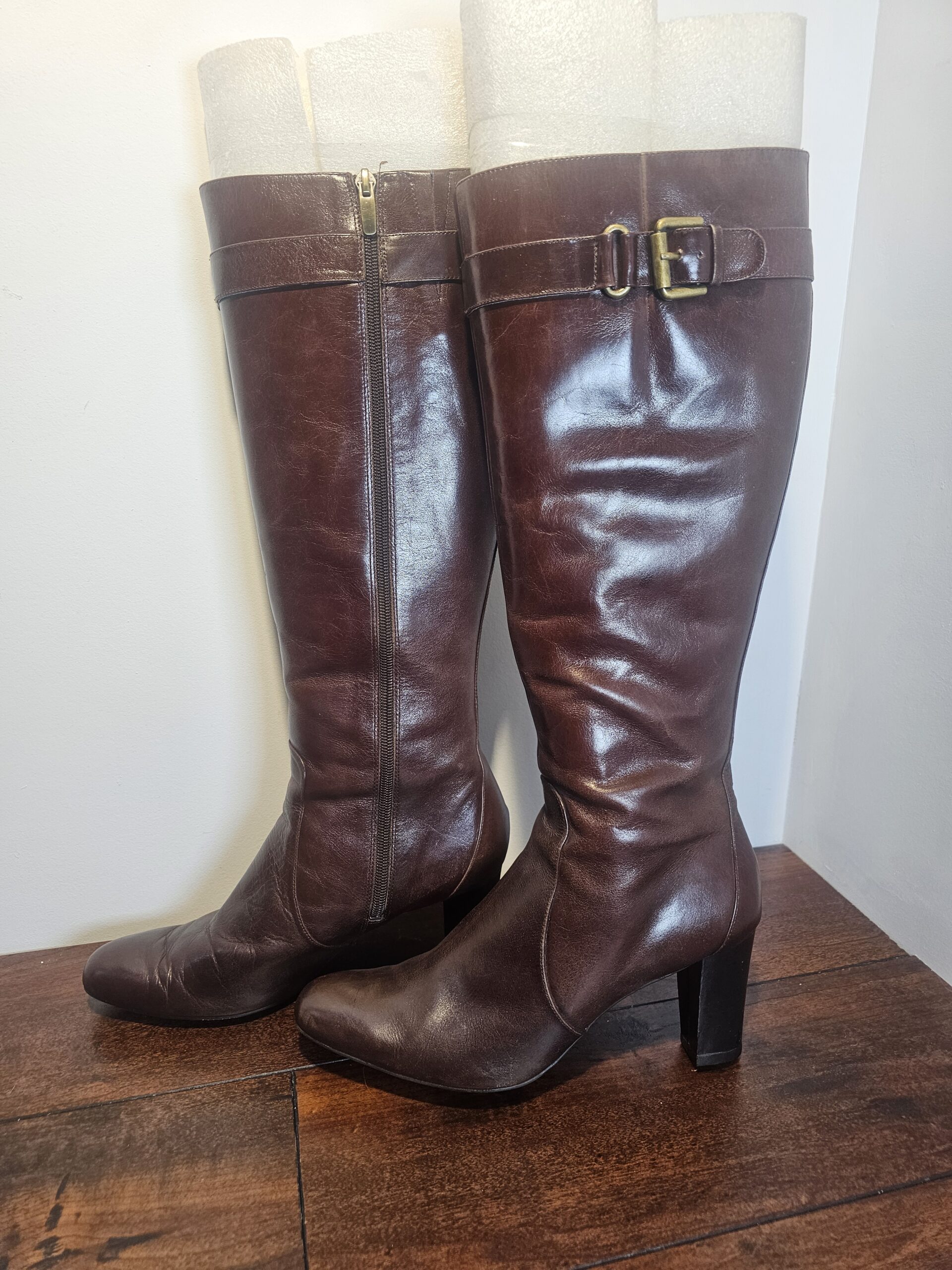 Enzo Angiolini Women's Brown Leather Knee-High Boots Size 9M - product image 1