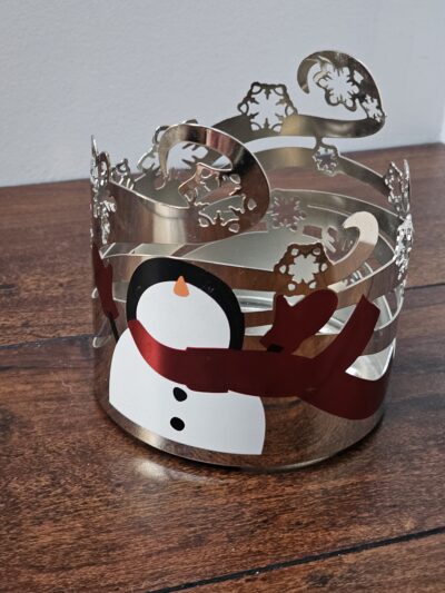 Bath & Body Works Snowman Metal Candle Holder Sleeve - product image 1