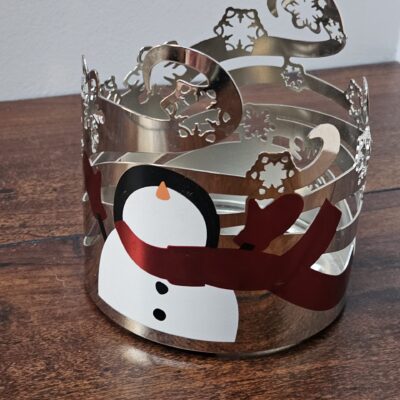Bath & Body Works Snowman Metal Candle Holder Sleeve - product image 1