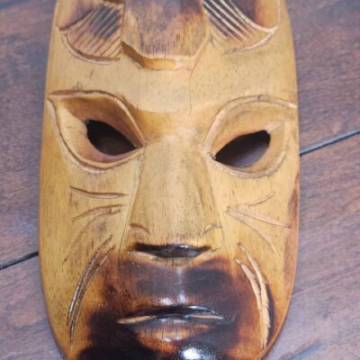 Handcrafted Wooden Tribal Mask Wall Art - product image 1