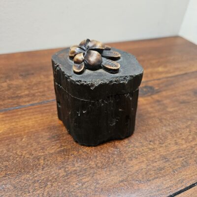 Handcrafted Wooden Flower Trinket Box with Carved Lid - product image 1