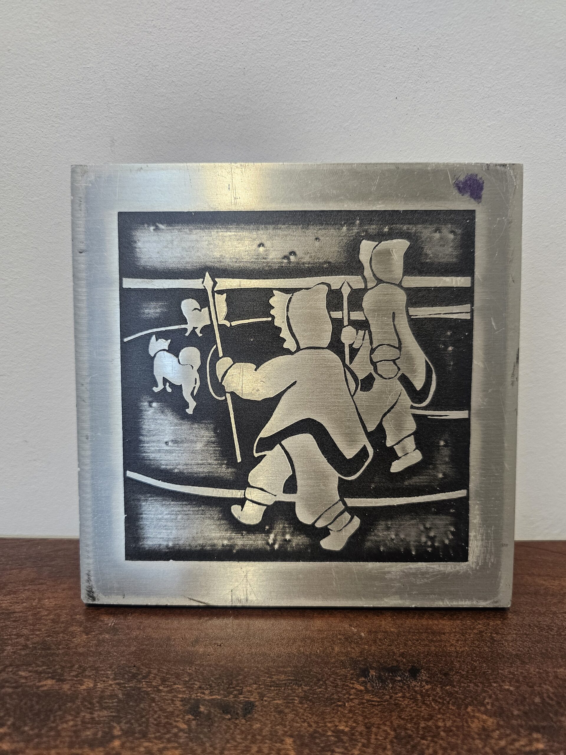 Inuit Art Aluminum Engravings Set of 2 - Hunting Scenes - product image 2