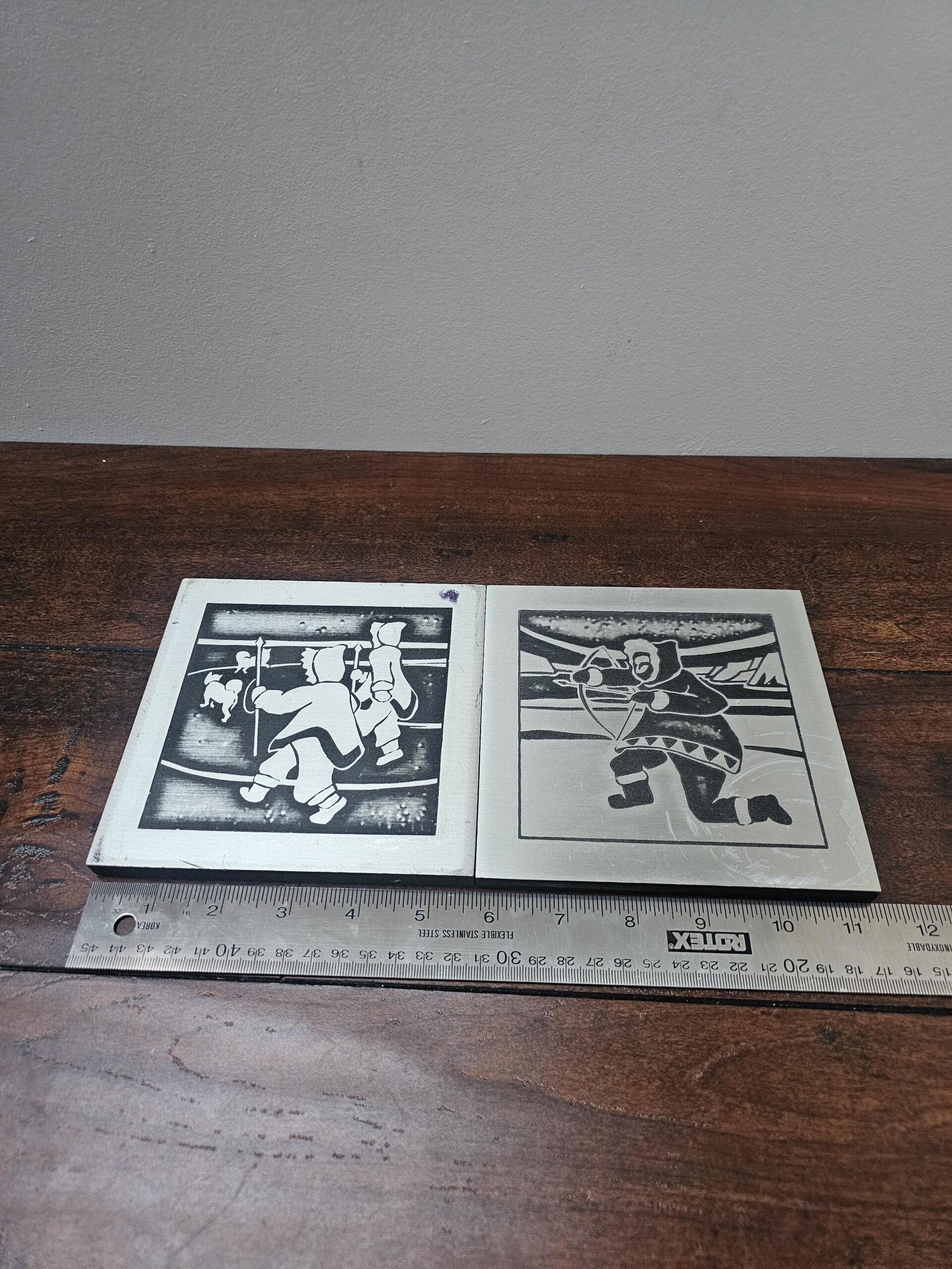 Inuit Art Aluminum Engravings Set of 2 - Hunting Scenes - product image 5