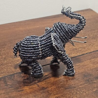 Beaded Wire Elephant Sculpture Handmade Decor - product image 1