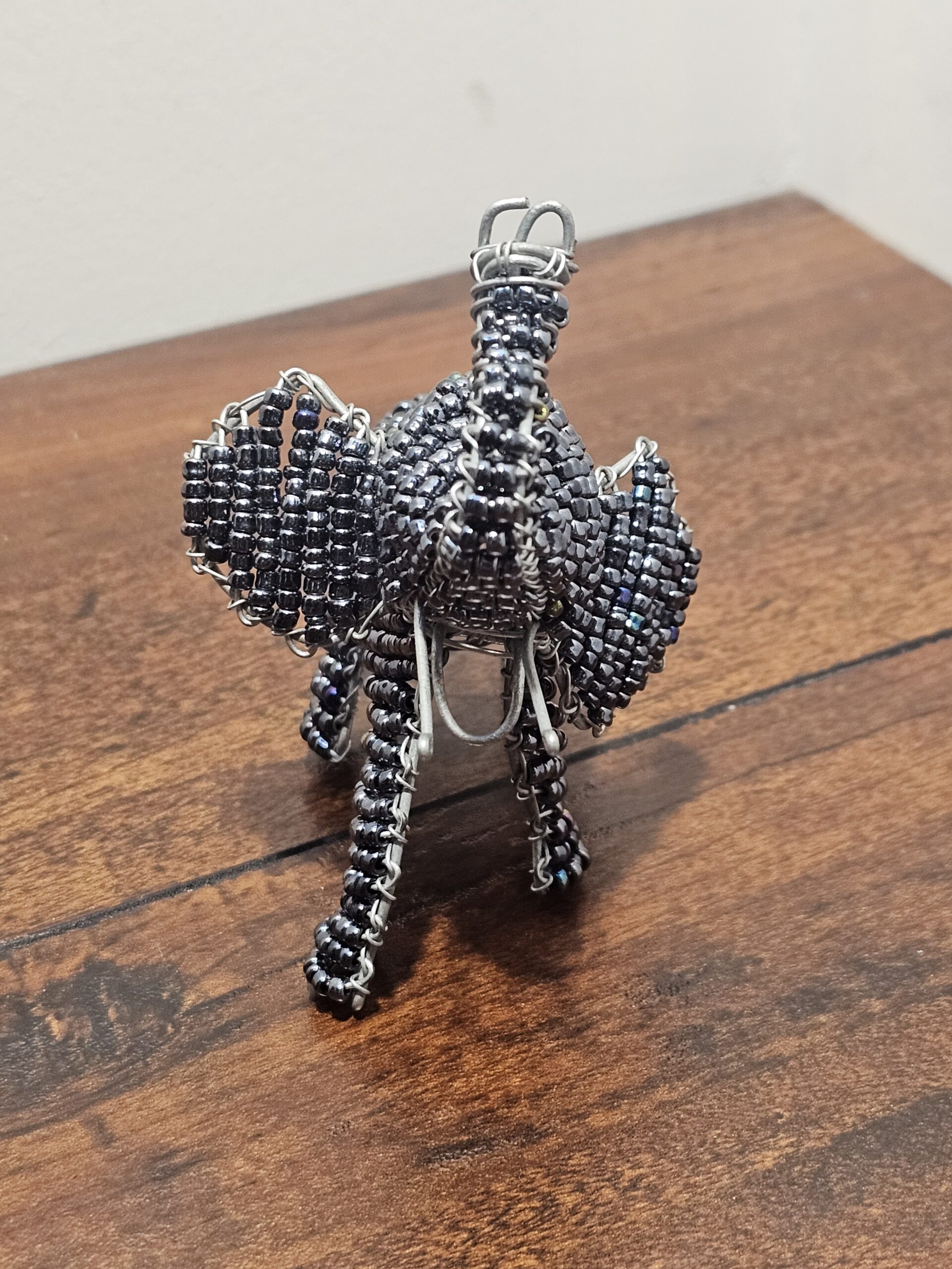 Beaded Wire Elephant Sculpture Handmade Decor - product image 2