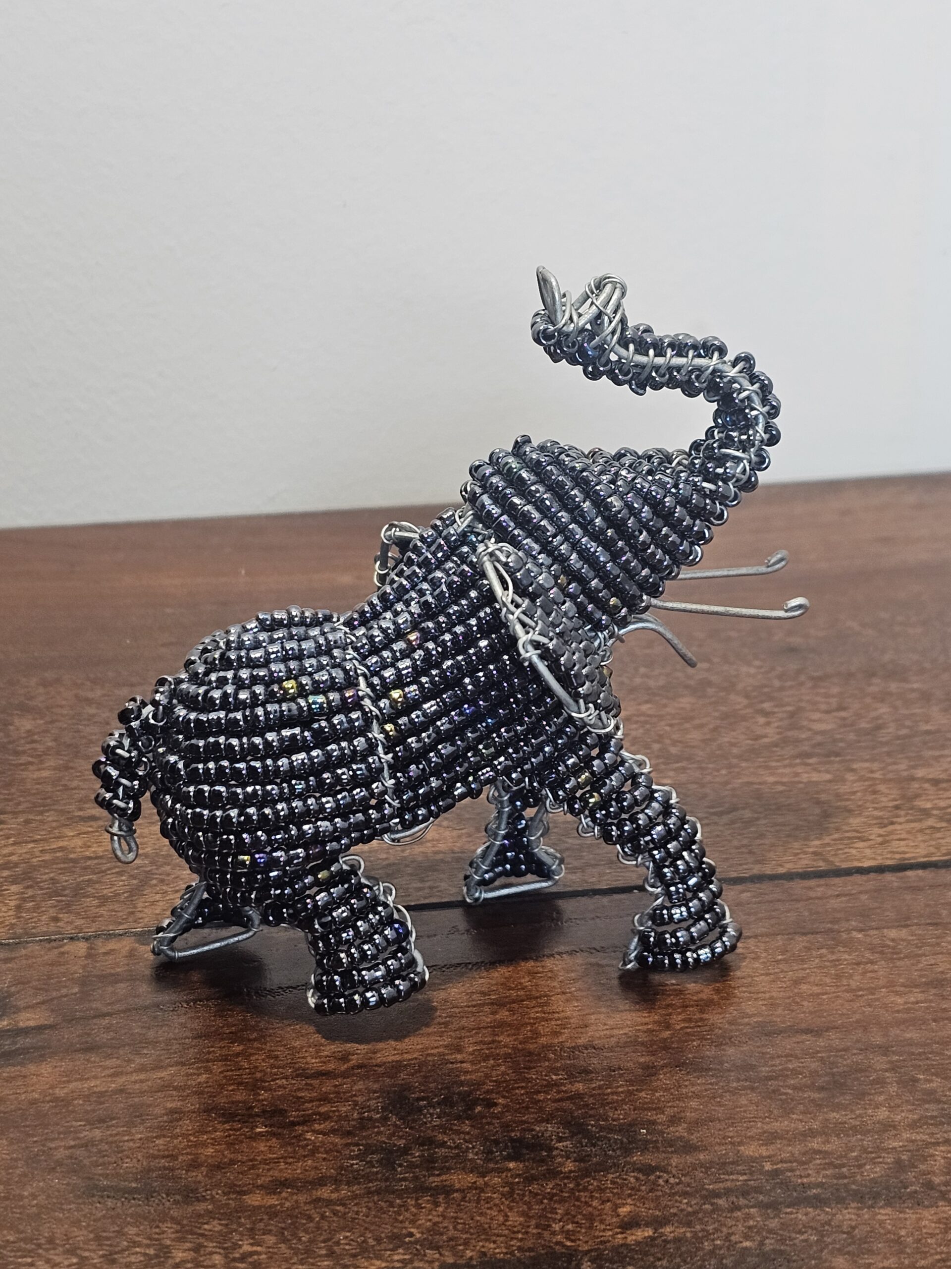Beaded Wire Elephant Sculpture Handmade Decor - product image 5