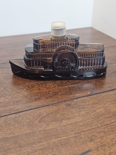 Avon Natchez Steamboat Shaped Glass Decanter - product image 1