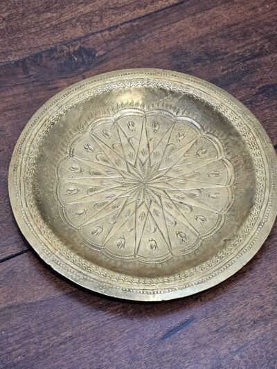 Handcrafted Brass Decorative Plate with Intricate Detailing - product image 1