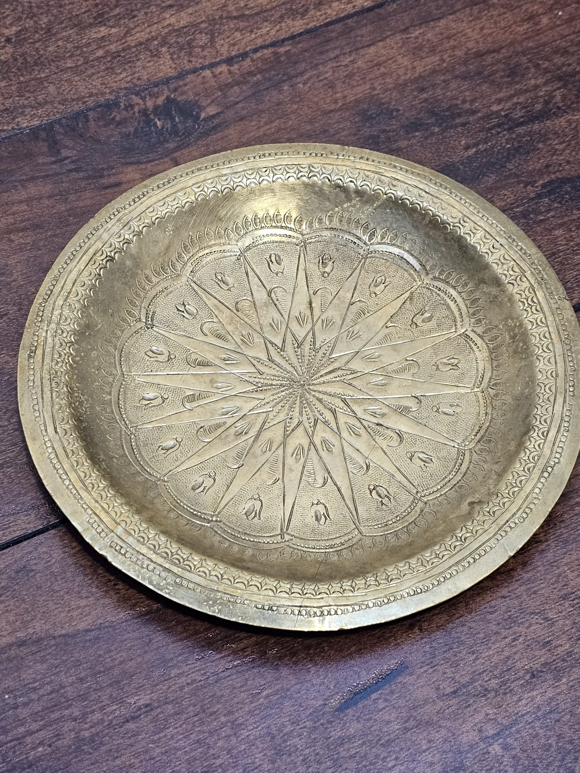 Handcrafted Brass Decorative Plate with Intricate Detailing - product image 1