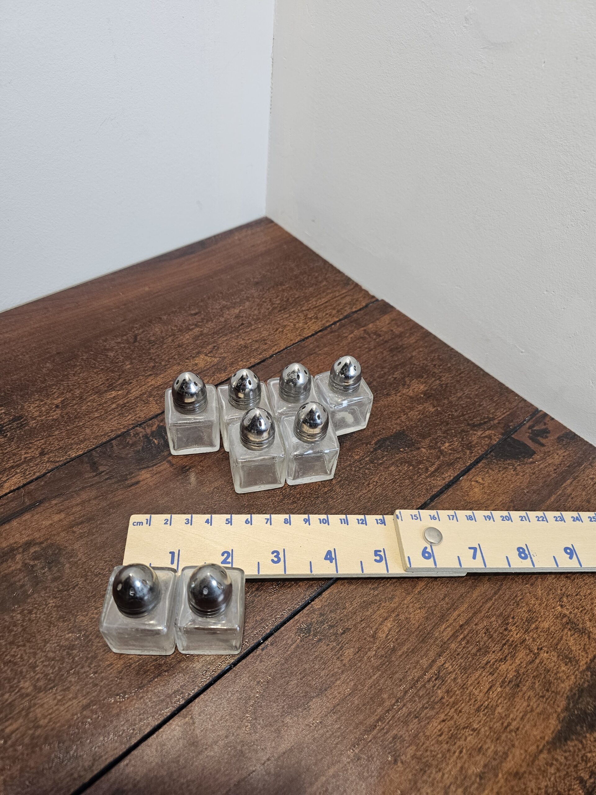 Vintage Glass Salt and Pepper Shaker Set with Metal Tops - product image 2