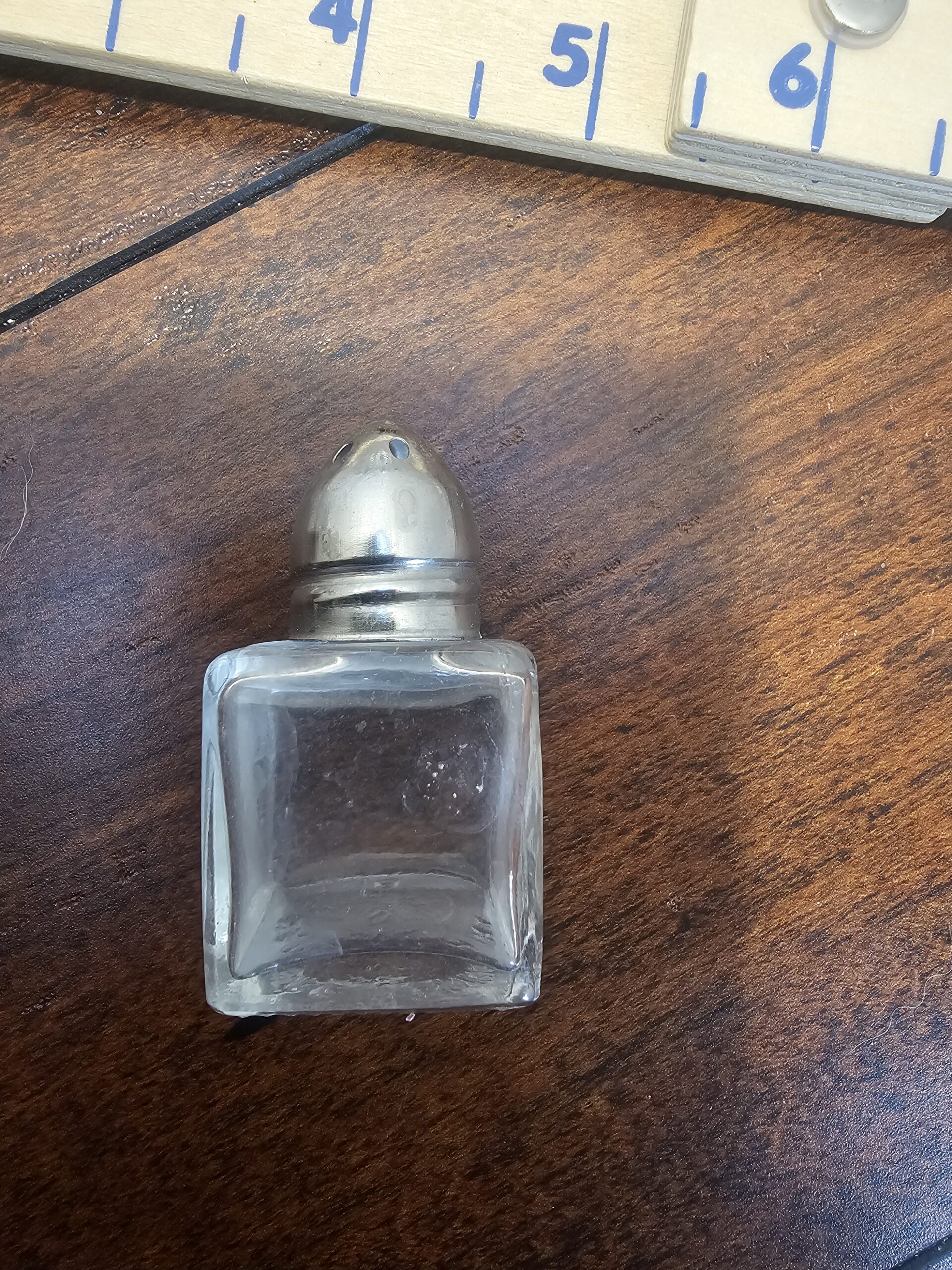 Vintage Glass Salt and Pepper Shaker Set with Metal Tops - product image 3