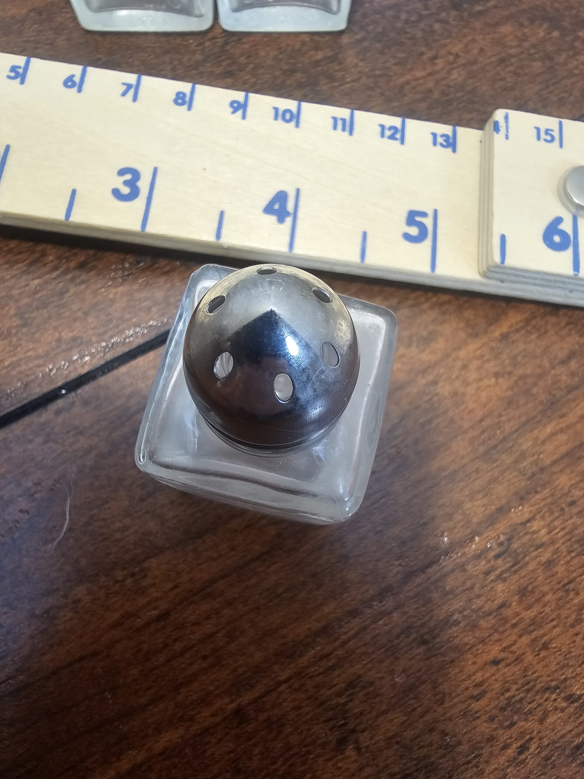 Vintage Glass Salt and Pepper Shaker Set with Metal Tops - product image 5