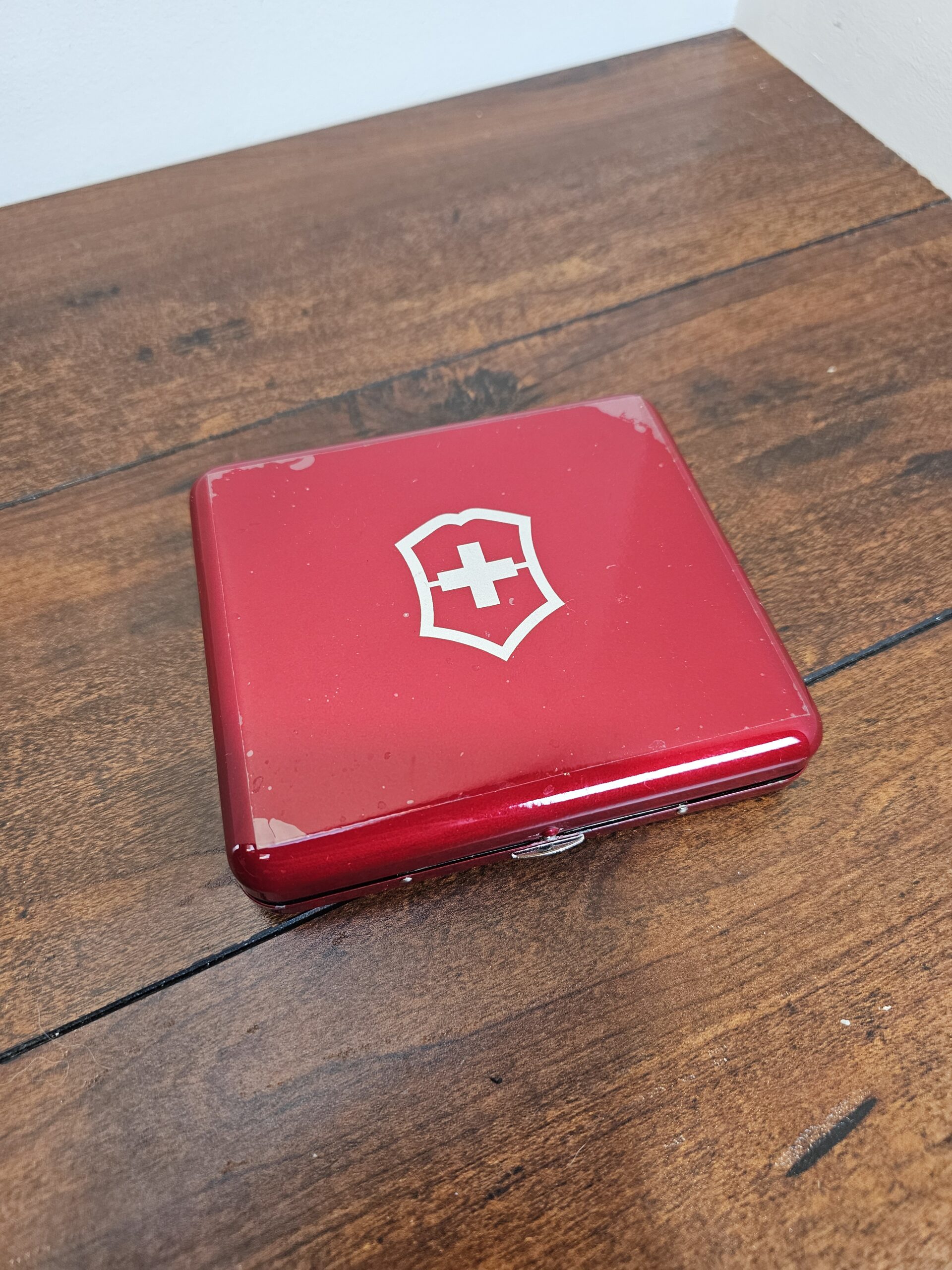 Victorinox Red Metal Pocket Knife Case with Swiss Logo - product image 1