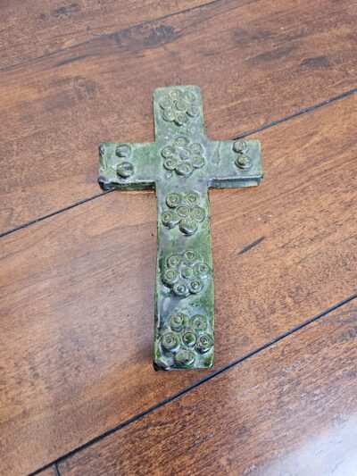 Handcrafted Ceramic Wall Cross with Floral Design - product image 1