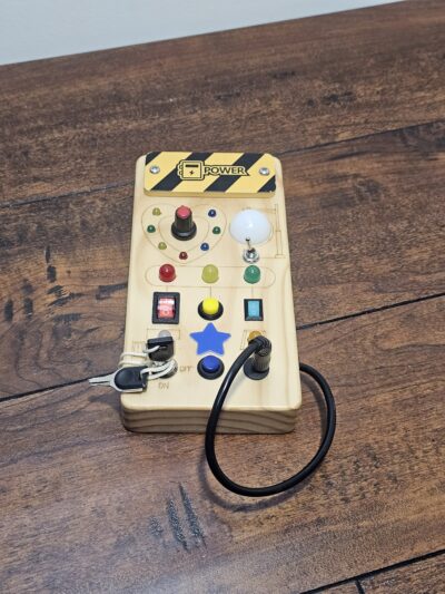 Wooden Busy Board Activity Panel with Lights and Switches - product image 1