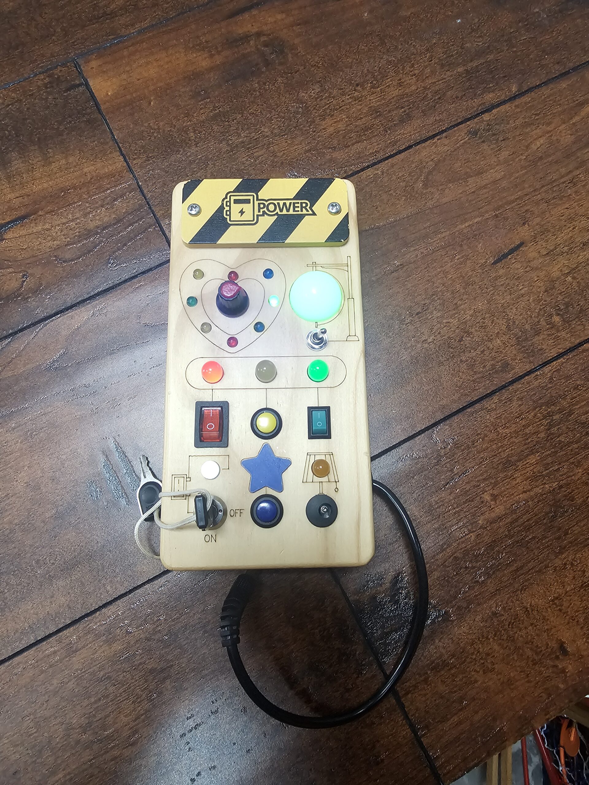 Wooden Busy Board Activity Panel with Lights and Switches - product image 4