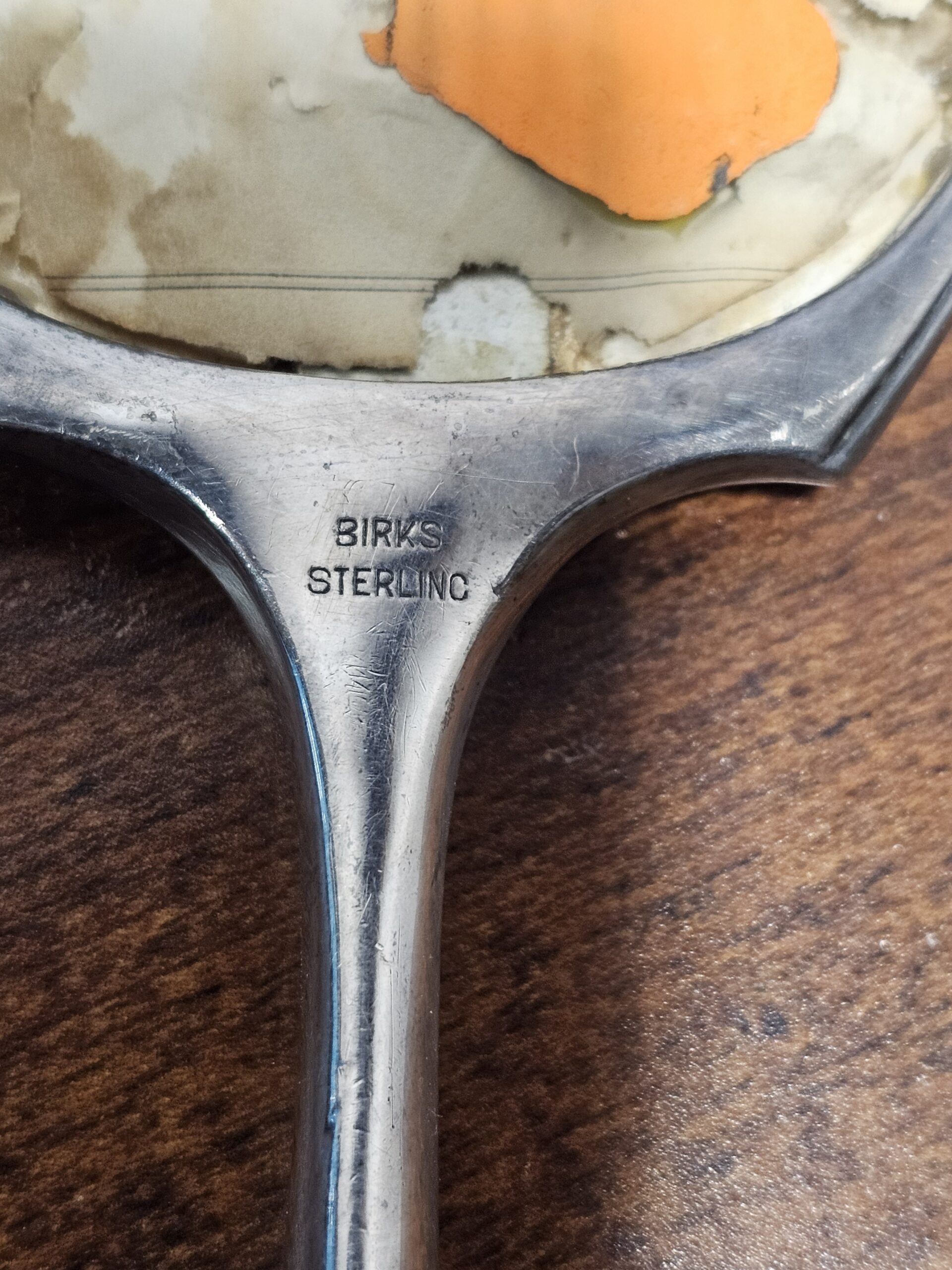 Birks Sterling Silver Hand Mirror Engraved Monogram - product image 4