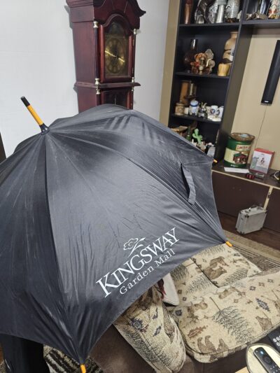 Kingsway Garden Mall Black Umbrella with Wooden Handle - product image 1