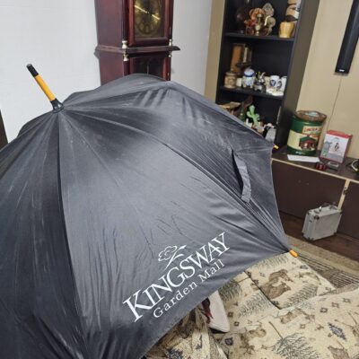 Kingsway Garden Mall Black Umbrella with Wooden Handle - product image 1