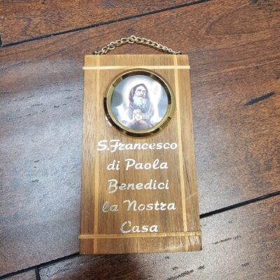 St. Francesco di Paola Wooden Plaque with Chain - product image 1